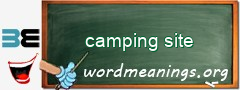 WordMeaning blackboard for camping site